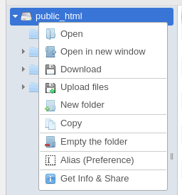 file manager creating new folder