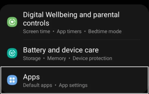 android app settings