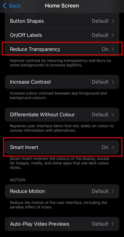 iphone accessiblity settings